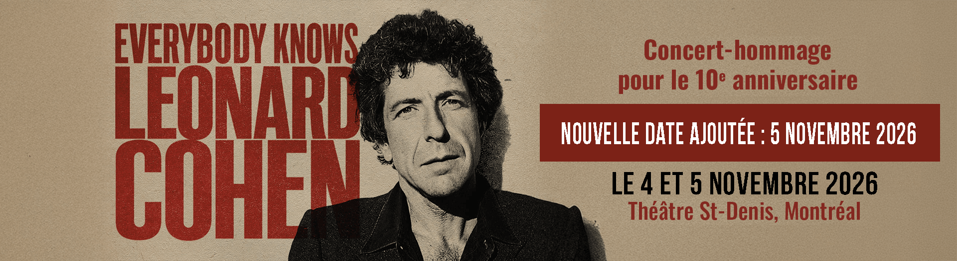 Everybody Knows Leonard Cohen - Concert-hommage pour le 10e anniversaire